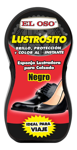 Esponja Lustradora De Calzado El Oso Lustrosito Mini Color Negro 1 Pieza