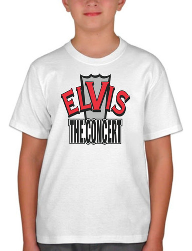 Remera Blanca Niño Sublimada Elvis Presley Todos Los Modelos