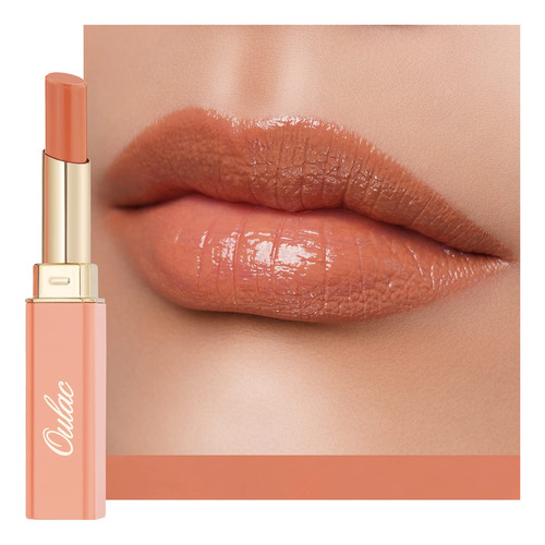 Oulac Nude Peach Shine Lipstick - Balsamo Labial Hidratante