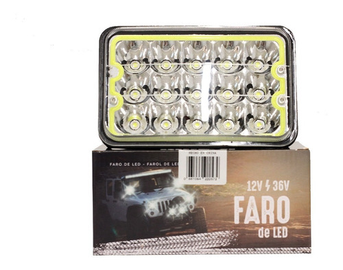 Optica Faro Led 45w 15 Led Ojo De Ángel Blanco 4x4 Jeep Agro