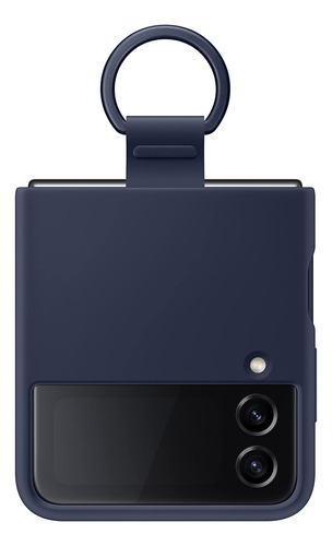 Funda Oficial Para Samsung Z Flip 4 Con Anillo Azul Navy