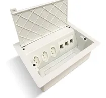 Comprar Caixa De Tomadas Mesa 3 Eletrica E 3 Dados Completa Branca.