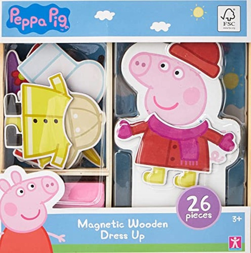 Rompecabezas magnético de madera de Peppa Pig (26 piezas)