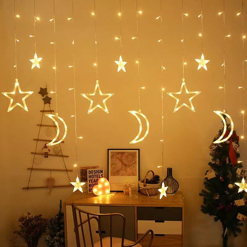 Luces Led De Luna Y Estrella, Decoración Romántica Para Fies