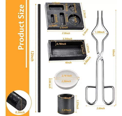 Kit De Fundición Con Antorcha De Grafito Para 2 Crisoles Gra