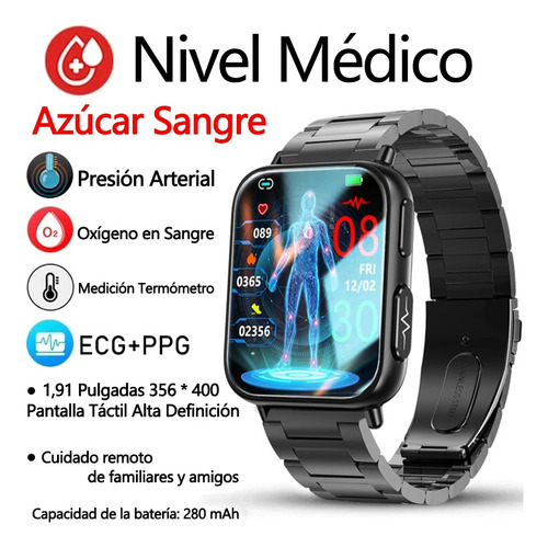 Smartwatch Glucemia Ecg+ppg Relógio Inteligente Para Homens