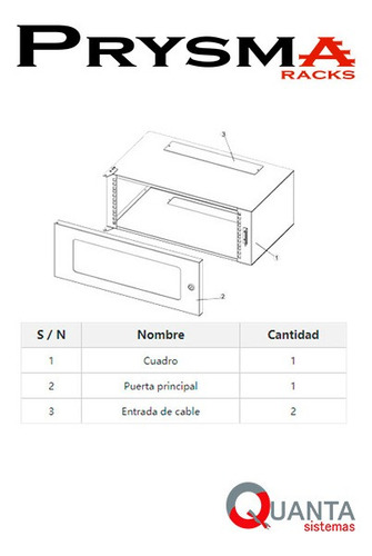 Imagen 2 de 2 de Gabinete Rack Compacto De Pared | 6ur Con Vidrio Templado