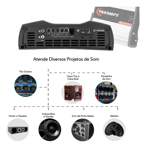 Módulo Taramps MD 3000.1 Mono 3000W RMS Classe D para Som