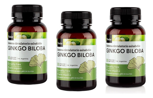 Ginkgo Biloba X3 Sistema Circulatorio-memoria Natier 50 Cap