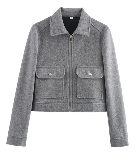 Chaqueta Con Cremallera De Moda Para Mujer