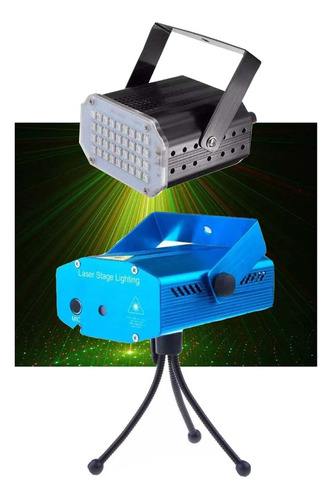 Combo Dj Laser Lluvia Multipunto+ Flash Rgb Audioritmico 10w