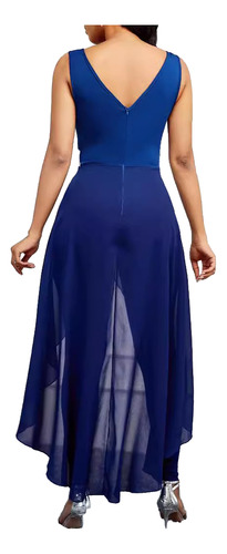 Enterizo Formal Elegante Cómodo Alta Elasticidad Mujer Azul