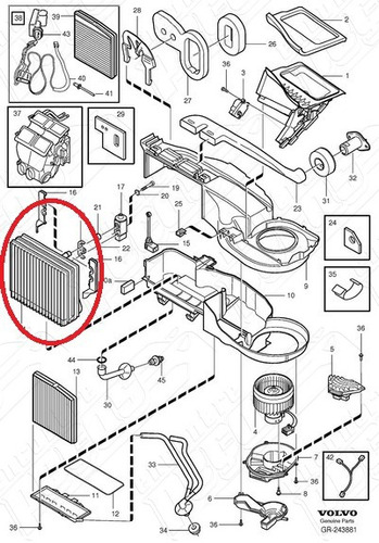 Evaporador Do Ar Condicionado Volvo S80 2.4 1999-2006