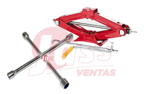 Imagen 2 de 6 de Crique Tijera Reforzado Y Llave Cruz 17 19 21 23 Mm Auto Loc