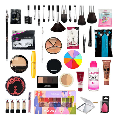 Maleta Maquiagem Completa Ruby Rose A Mais Completa + Brinde