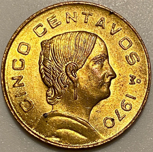 Mex12064b México 5 Centavos 1970 70/70 Unc-bu Ayff