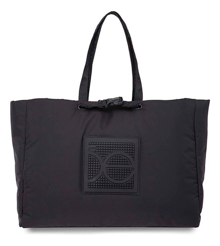 Bolsa Tote Para Mujer Cloe Textil 2-en-1 Maxi Rubber Color Negro