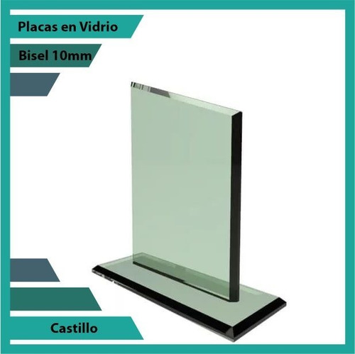 Placas Conmemorativas En Vidrio Forma Castillo Plano