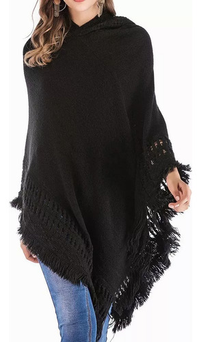 La Imitación De La Cachemira De Punto Chal-poncho Para Mujer