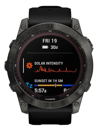 Smartwatch Garmin Zafiro Solar Fenix 7x 1.4  Caixa 51mm De  Polímero Reforçado Com Fibra  Preta, Pulseira  Preta
