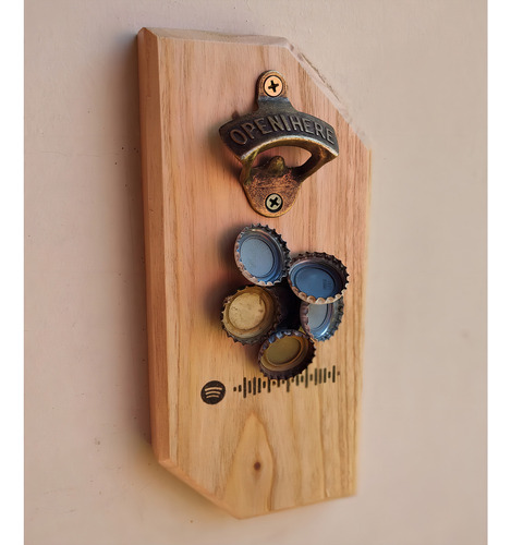 Destapador De Cerveza Imantado De Pared Imagen Personalizada Color Código De Spotify