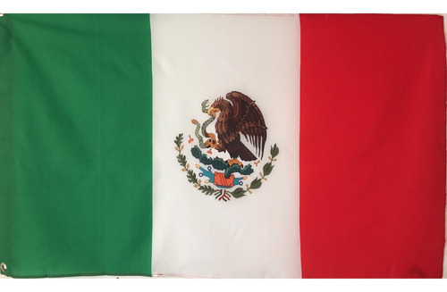 Bandera Mexico (tamaño 90 X 150cm) Doble Faz Polyester