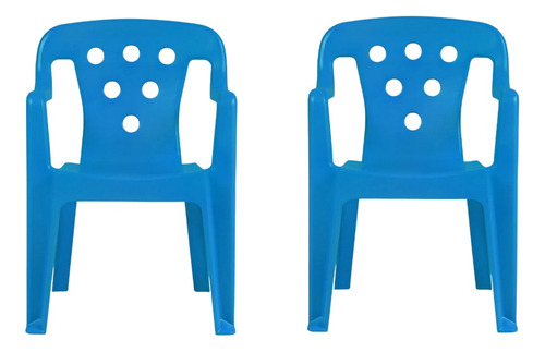 Kit 2 Cadeira Infantil Poltroninha Kids Plástica Mor Cores