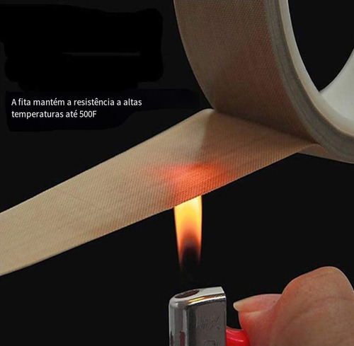 Fita Teflon P/ Seladoras Com Adesivo 40mm X 10 Metros