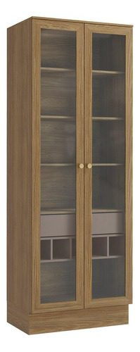 Cristaleira Botanic M628 80cm 2 Portas 1 Gaveta Kappesberg Cor Nogueira/Fendi