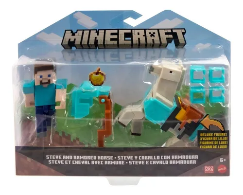 Minecraft Steve Y Caballo Con Armadura Mattel Articulados