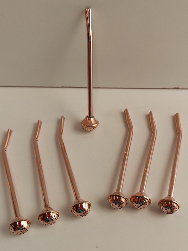 Imagen 4 de 5 de Bombillas De Cobre 99.99% Hechas Por Artesanos Chilenos.