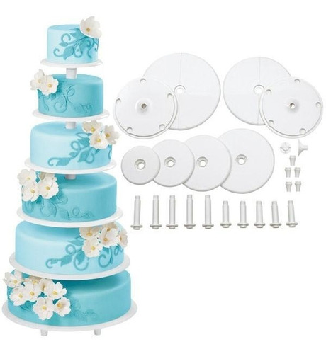 Imagen 2 de 4 de Base O Torre Para Tortas Postres Cupcakes De 6 Pisos Wilton.