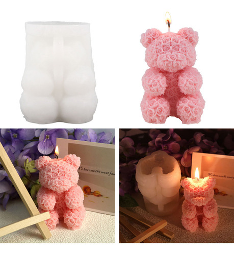Moldes Para Velas De Aromaterapia Con Forma De Oso Rosa Para