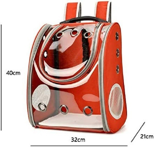 Imagen 2 de 4 de Mochila Transparente Primaria Bolso Gato Perro Mascota