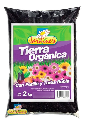 Tierra Orgánica Retiene Nutrientes 2kg. Jardines G P