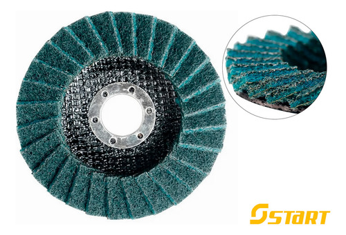 Disco De Lixa Flap Manta Abrasiva Para Acabamento Fino Aço Inox 10 Unidades 4.1/2 Pol Cor Azul Start