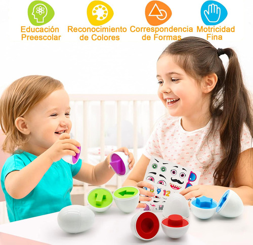 12 Huevos De Juguete, Material Educativo Preescolar, Juguete