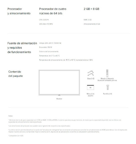 Mi Led Tv 4s 55 Pulgadas Versión Europea