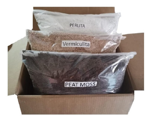 Peat Moss + Perlita + Vermiculita + Tepojal