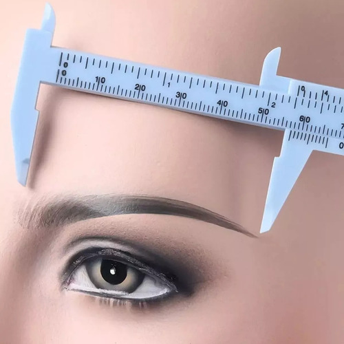 2 Regla Vernier Para Cejas+plantillas +cepillo Para Pestañas