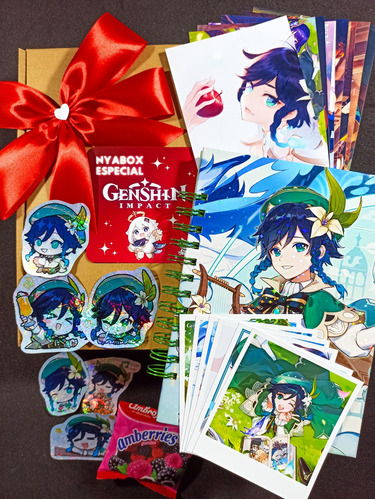 Genshin Impact Venti Box Cuaderno+sticker+polaroids+posters