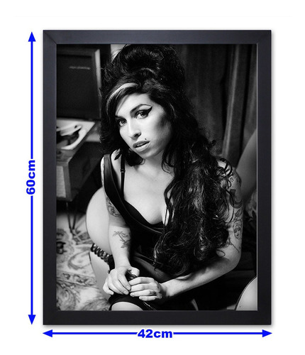 Quadro Com Moldura Amy Winehouse 28 Tamanho A2 60x42cm