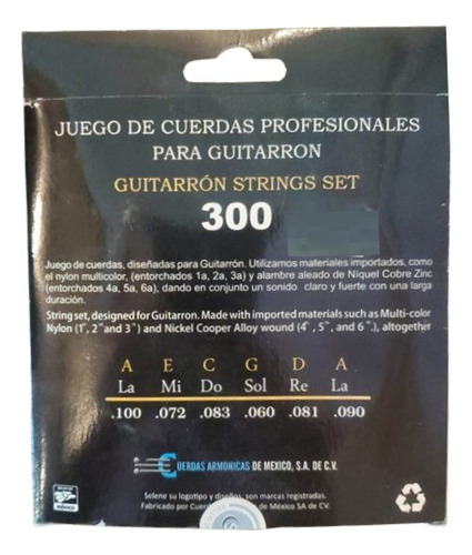 Cuerdas Para Guitarron Selene 300 Plata/multicolor Nuevas