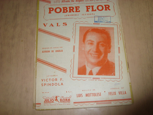 Victor Spindola, A.de Angelis - Partitura Pobre Flor