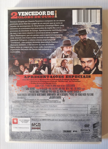 Dvd Django Livre - Quentin Tarantino, Jamie Foxx - Original (Usado)