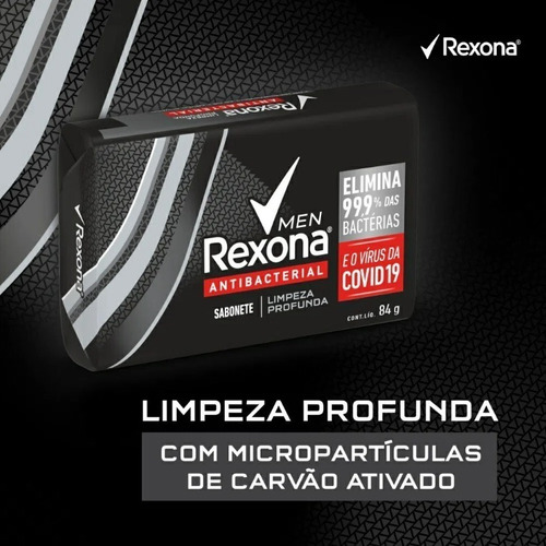 Imagem 3 de 3 de Sabonete Em Barra Rexona Men Limpeza Profunda 84g