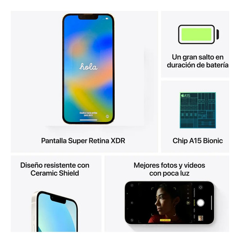 Apple Iphone 13 256 Gb Como Nuevo Con Cable Cargador Sin Usar, Estuche Original, Blanco