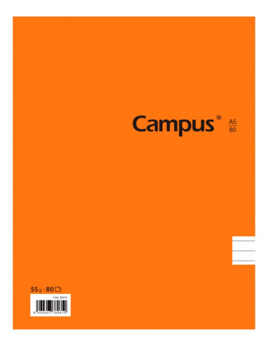 Cuaderno 80hjs A5 Colores Surtidos Tapa Dura Campus Febo
