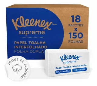 Papel Toalha Kleenex Supreme F/dupla 150 Folhas 18 Pcts