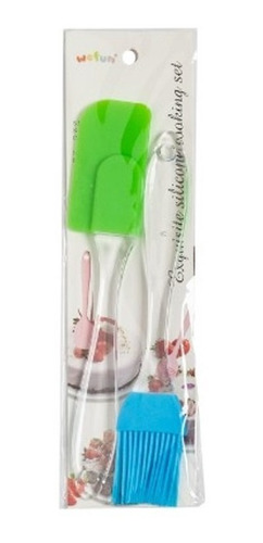 Imagen 1 de 2 de Set Espatula + Pincel Silicona 19cm Pasteleria Utensilio Bz3